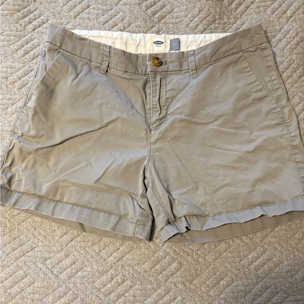 Old Navy Women's Taupe Cotton Blend Bermuda Shorts